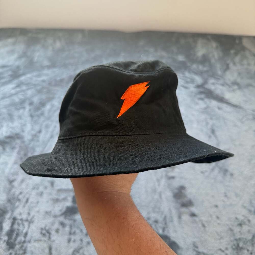 Gatorade Black Bucket Hat with Orange Lightning Bolt Logo